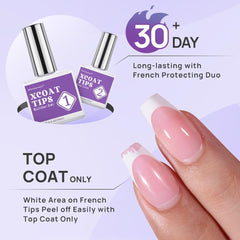 BTArtboxnails top coat adds shine and seals long-lasting French tips.