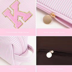 Btffitting cosmetic bag pink small handle ideal for grab-and-go daily use
