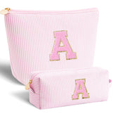 Btffitting makeup bag set front view in pink highlighting portable organizer