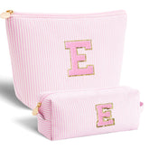 Btffitting makeup bag set pink front view for travel organization.