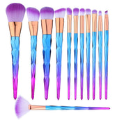 BTYMS 12-piece makeup brush set shown for a complete base makeup routine