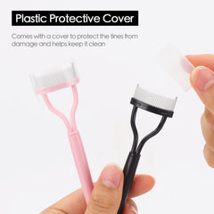 BTYMS curved lash comb in use for even lash definition