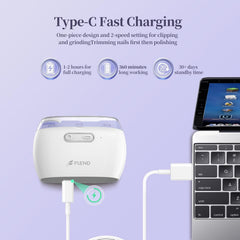 Bubbacare Electric Nail Clipper chip reservoir keeps nails and mess contained