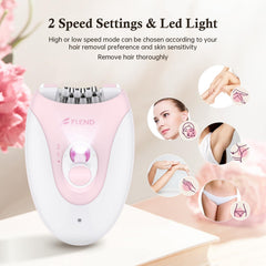 Bubbacare epilator 2-speed controls let you choose gentle or thorough hair removal.