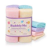 BubblyMe Korean exfoliating washcloth four-pack offers gentle daily exfoliation.