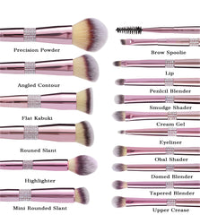 Bueart Design 16Pcs contour brush for sculpted definition.