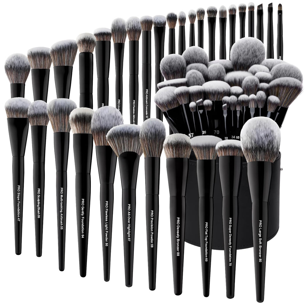 Bueart Design 32pcs brush set with large dust-free holder for organized routine