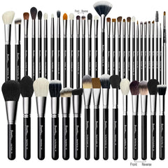 BUEART DESIGN 42pcs brush set in matte pearl-black for professional artistry.