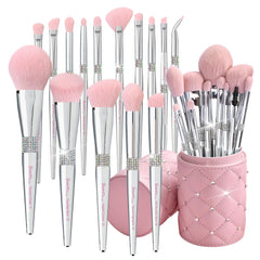 Bueart Design elegant pink brush holder closed keeps brushes organized and protected.