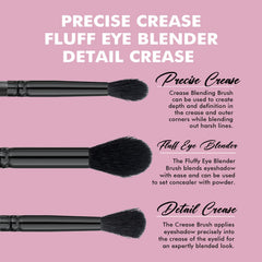 Bueart Design precise crease brush for outer corner depth and contour.