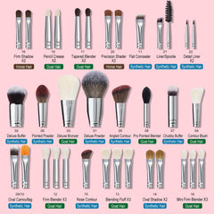 Bueart Design premium synthetic brushes offer cruelty-free versatility and easy cleanup.