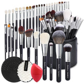 Bueart Design Pro 34pcs Deluxe Brush Set with Large Holder for organized pro-ready setup.