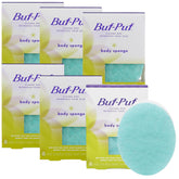 Buf-Puf body sponge close-up showing gentle exfoliation for dry skin relief