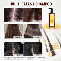 BUIITI Batana Oil Shampoo application on scalp demonstrates nourishing scalp care.