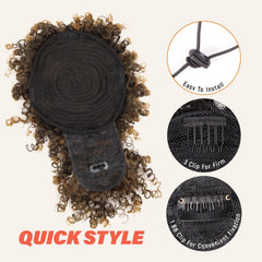 builson Drawstring Ponytail bangs adjustment demonstrates easy fit for all-day wear.