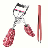 BuleVina pink eyelash curler with tweezer for all-day curl.