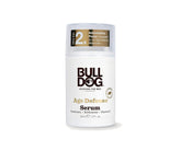 Bulldog Age Defence Serum bottle closeup — hydrating, ready-to-use formula.