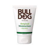 Bulldog Original Moisturiser bottle closeup highlighting the hydrating formula for daily use