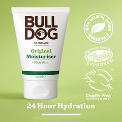 Bulldog Original Moisturiser cream texture closeup for smooth application and skin hydration