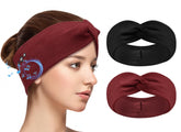 BULYPAZY 2-pack headband headphones worn during workouts with secure fit and comfort.