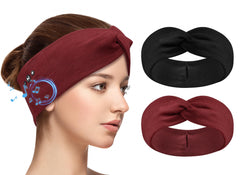 BULYPAZY 2-pack headband headphones worn during workouts with secure fit and comfort.