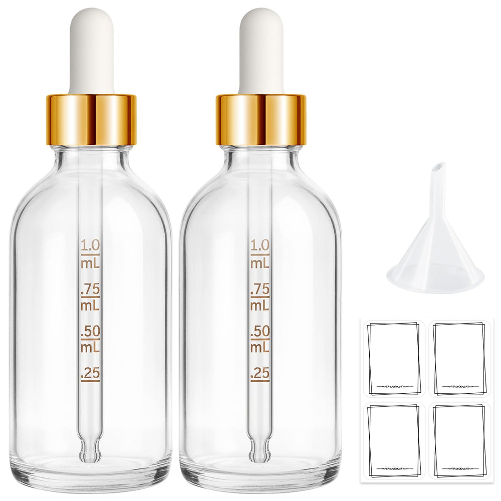 Bumobum 2oz glass dropper bottle with golden cap for leakproof essential oil storage