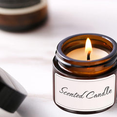 Bumobum amber cream jar 48-pack with black lids for DIY balms and lotions.