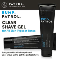 Bump Patrol Cool Shave Gel bottle and razor glide for a smooth pass