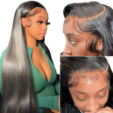bunGiol straight hd lace front wig 24in closeup shows natural hairline for seamless wear