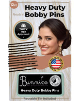 Bunnibo heavy-duty bobby pins close-up with anti-slip texture for secure hold