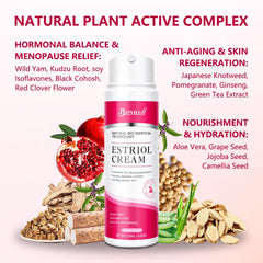 BUNUSS Estriol face cream applied on skin demonstrates smooth, hydrated complexion.