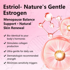 BUNUSS Estriol face cream texture closeup reveals velvety fast-absorbing finish.