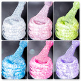 BURANO Reflective Glitter Gel Polish close-up showing rose blue purple silver disco shine for photos