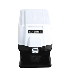 Burmax ScalpMaster Lather Time dispense button image emphasizes easy hot-lather control during sessions