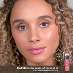 Burt's Bees Blush Bay lip dab blends to lightweight, natural color.
