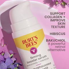 Burt's Bees firming serum hibiscus ingredient close-up.
