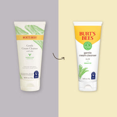 Aloe leaf close-up highlights soothing extract in Burt's Bees cleanser