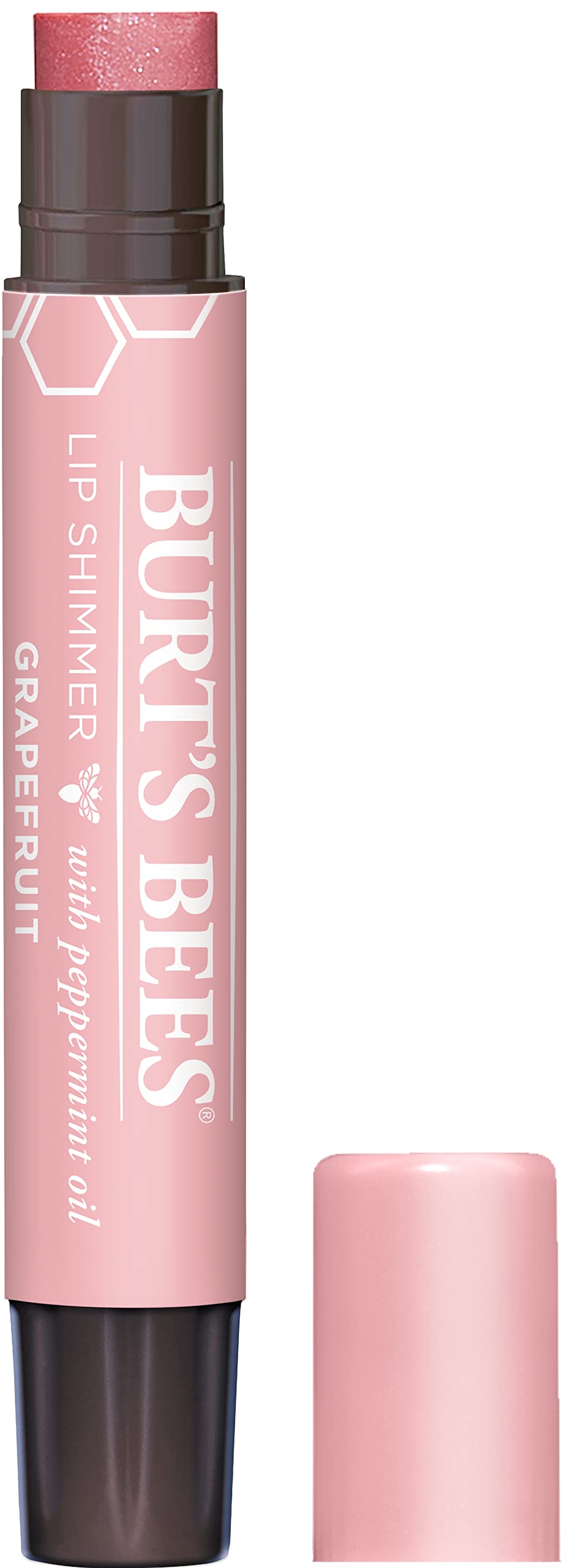 Burt's Bees Grapefruit Lip Shimmer tube with natural tint and everyday moisture.