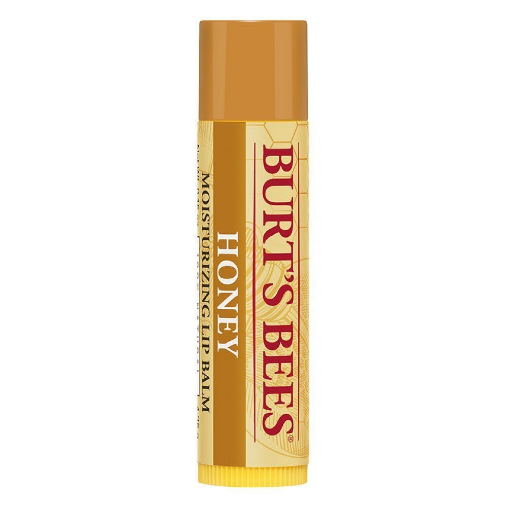 Burt's Bees Honey Moisturizing Lip Balm pack shot shows a 12-pack ready for daily lip care.
