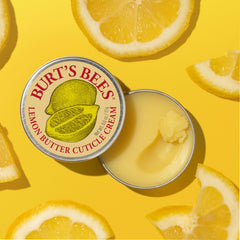 Burt's Bees Lemon Butter Cuticle Cream texture close-up with lemon scent