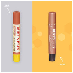 Burt's Bees Lip Shimmer Caramel compact highlights glossy color and peppermint feel