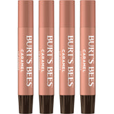 Burt's Bees Lip Shimmer Caramel tube closeup showing shimmering color and moisture.