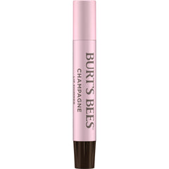 Burt's Bees Lip Shimmer Champagne on lips shows soft pink glow and moisture.