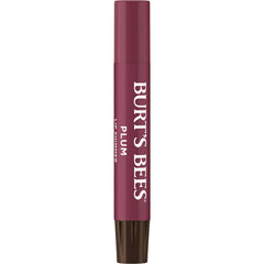 Burt's Bees Lip Shimmer Plum swatch highlights rich burgundy color and shine.