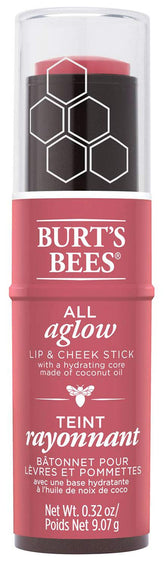 Burt's Bees Peony Pool packaging shows natural dual-use lip and cheek color