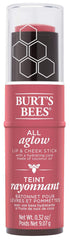 Burt's Bees Peony Pool packaging shows natural dual-use lip and cheek color