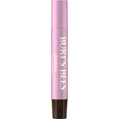 Burt's Bees Shimmer Lip Tint Guava tube close-up shows creamy, moisturizing texture.