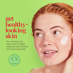 Burt's Bees lotion with rice milk highlights nourishing ingredients for sensitive skin comfort.