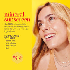 Burt's Bees Tropic Like It’s Hot lip balm tube with mineral sunscreen protection
