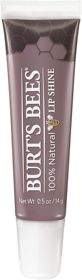 Burt's Bees Spontaneity lip shine tube shows sheer plum gloss for natural color